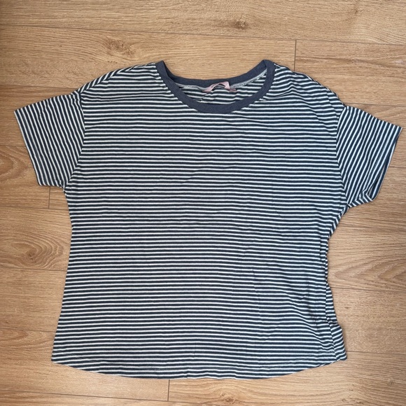 La Vie En Rose Tops - La Vie En Rose Navy and White Striped Tee